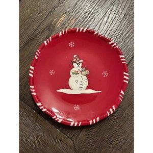 Christmas Plate - Jolly  Ol' Snowy By  Tracy Porter Salad Plate 8" Snowman- 8 av
